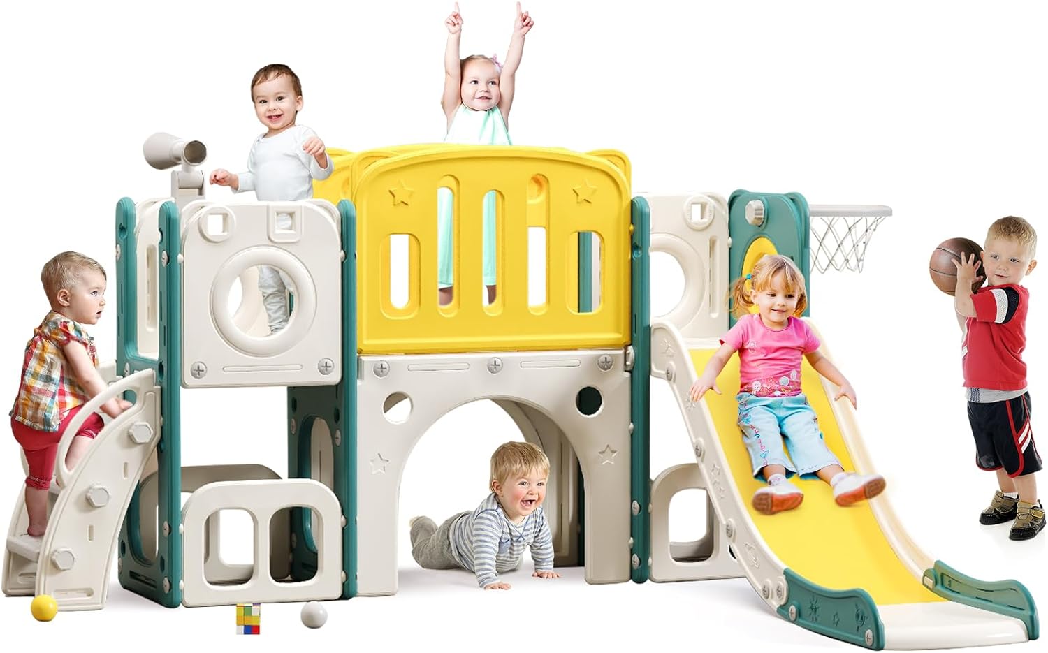 8 in 1 Toddler Slide Set, Kids Slide for Toddlers, Toddler Climber Slide PlaySet with